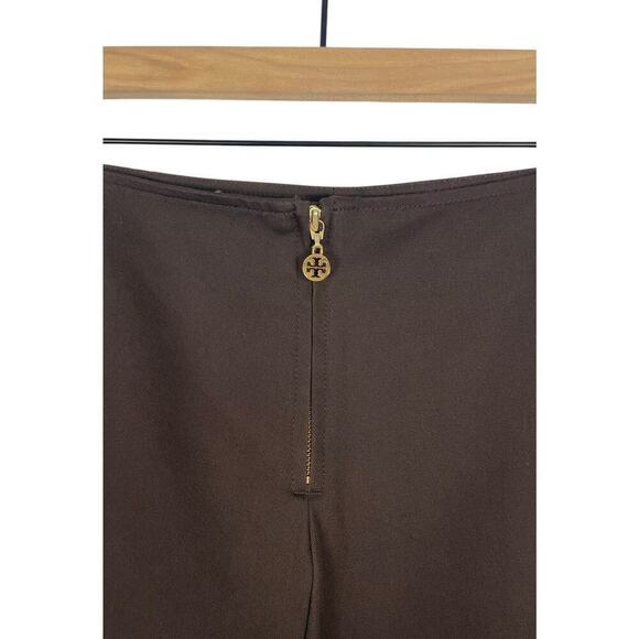 Tory Burch Stretch Twill Som Pant Capris Coconut Brown Size 12 Minimalist Casual - Picture 4 of 12
